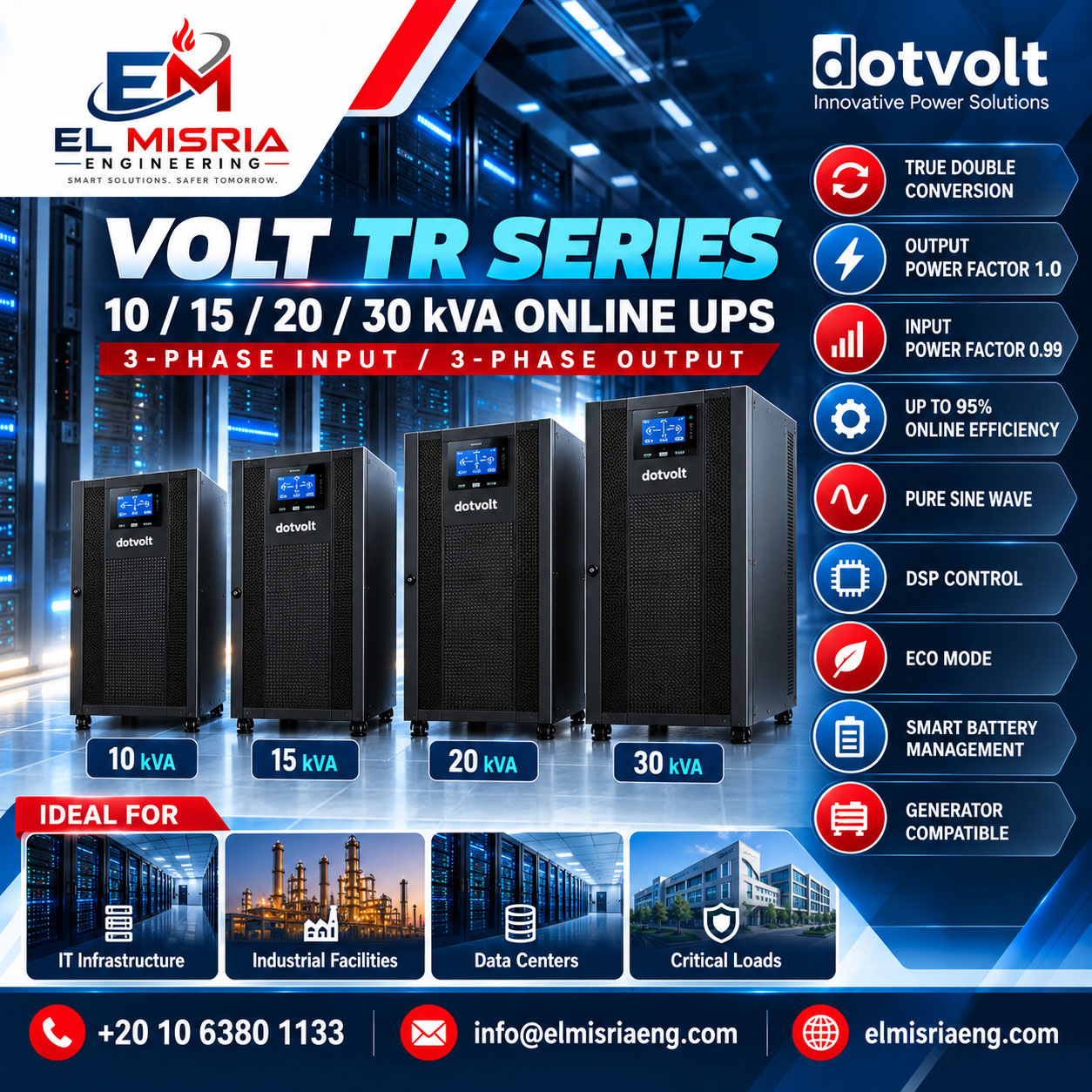 Volt TR Series 10/15/20/30 kVA – Online UPS