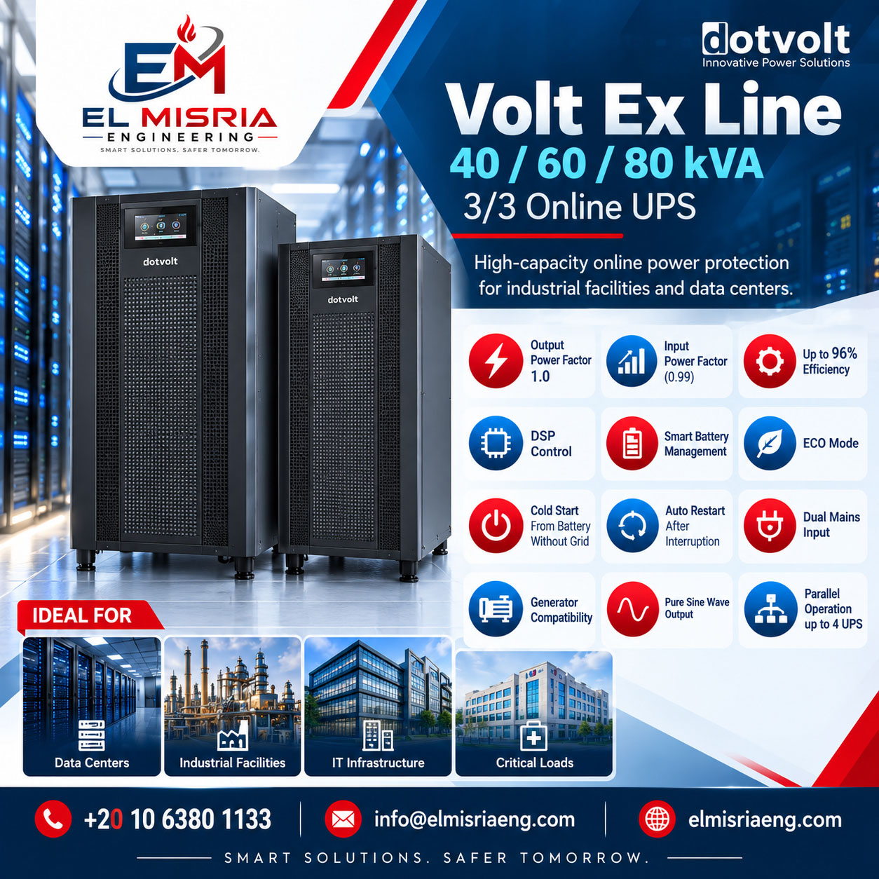 Volt Ex Line 40/60/80 kVA – Online UPS